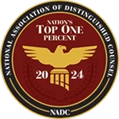 National Association of Distinguished Counsel Top One Percent 2024 badge
