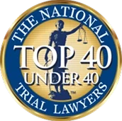 National Trial Lawyers Top 40 Under 40 award badge