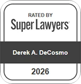 Super Lawyers recognition for Derek A. DeCosmo